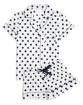 Eloise-White with Navy Dot